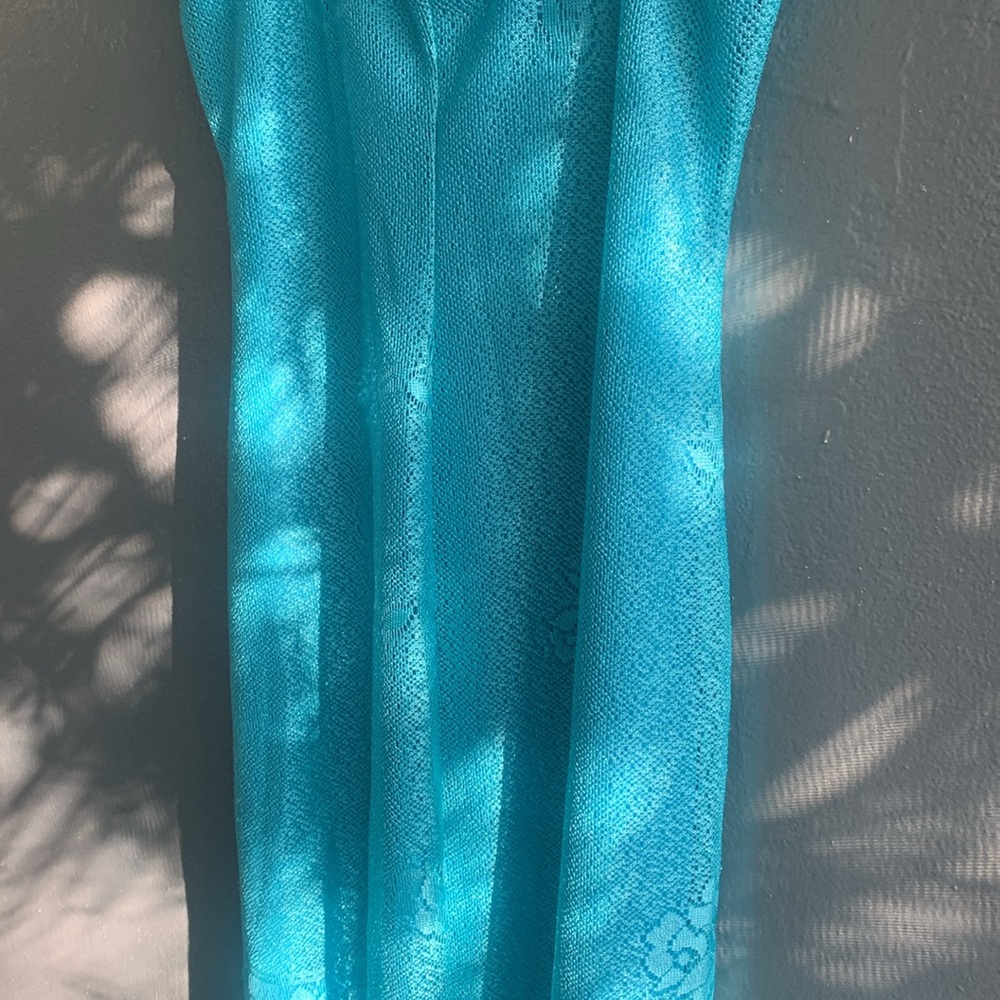 VIP Turquoise Lace Midi Dress - Picture 14 of 15
